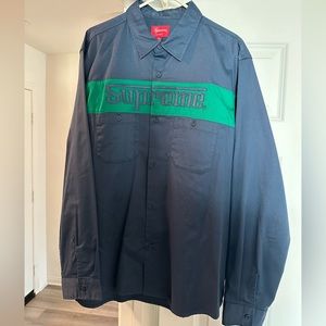 Supreme Racing Logo Work Shirt (S/S19) - Navy XL